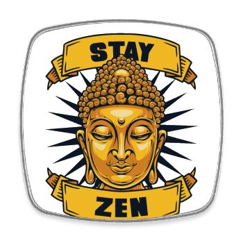 Séjour Zen Bouddhiste Statue Symbole Prêtre Bouddhisme - Magnet carré - blanc - Devant