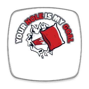 Dein Loch ist mein Ziel Spielbretter Sitzsack Cornhole - Viereckiger Kühlschrankmagnet - Weiß - Vorne