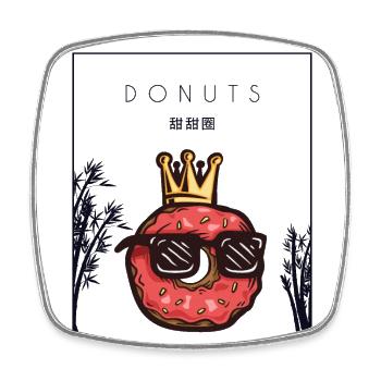 Beignets Chinois Hanzi Donignets Fabricant Glazed Lover - Magnet carré - blanc - Devant