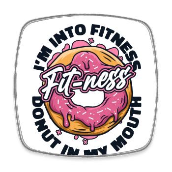 Je suis dans le beignet de fitness Fabricant de beignets glacé Lover Donut - Magnet carré - blanc - Devant
