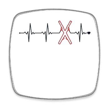 Fagott Heartbeat Fagott Instrument Aerophon - Viereckiger Kühlschrankmagnet - Weiß - Vorne