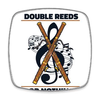 Double Reeds Or Nothing Fagott Instrument Musik - Viereckiger Kühlschrankmagnet - Weiß - Vorne
