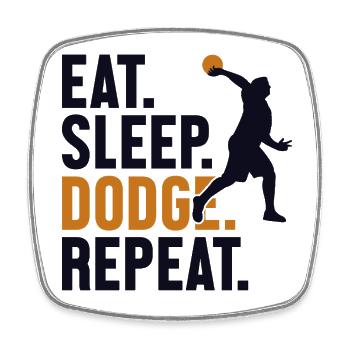 Eat Sleep Repeat Team Game Prisonball - Square fridge magnet - white - Front