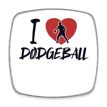 J’adore le jeu de dodgeball Prisonball Team Player - Magnet carré - blanc - Devant