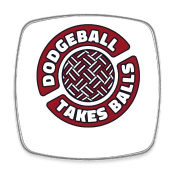 Dodgeball prend des balles Prisonball Jeu d’équipe - Magnet carré - blanc - Devant