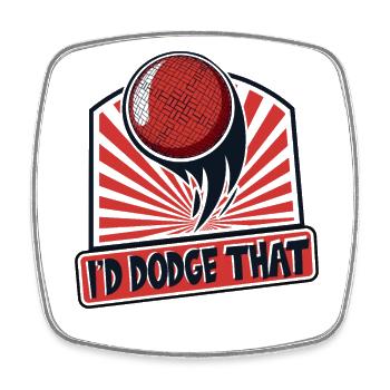 I'd That Team Game Prisonball Player Dodgeball - Square fridge magnet - white - Front