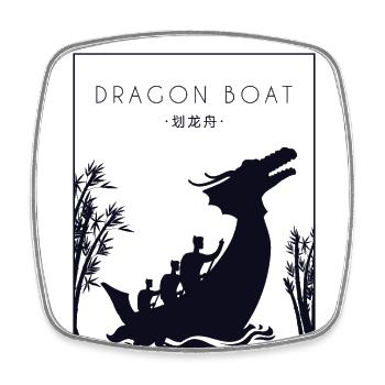 Dragon Boat Chinese Hanzi Team Paddler Drummer - Square fridge magnet - white - Front