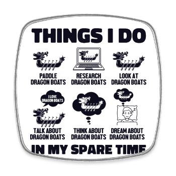 Things I Do In My Spare Time Drummer Team Lover - Square fridge magnet - white - Front
