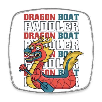 Dragon Boat Paddler Drummer Team Paddler Lover - Square fridge magnet - white - Front
