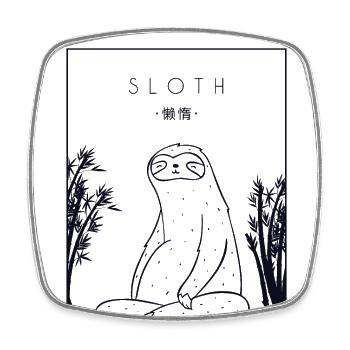 Sloth Chinese Hanzi Brown-Throated Pilosa - Square fridge magnet - white - Front