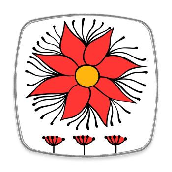 Fantaisie de fleur - Magnet carré - blanc - Devant
