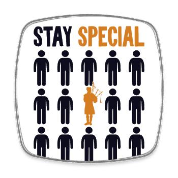 Stay Special Sarbacane Great Highland Player - Magnet carré - blanc - Devant