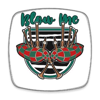 Blow Me Dudelsack Unterricht Blasrohr Great Highland - Viereckiger Kühlschrankmagnet - Weiß - Vorne