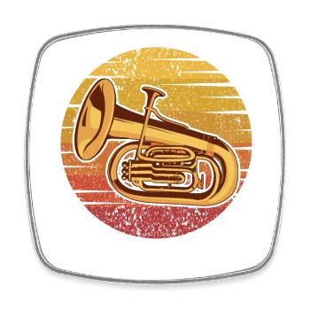 Retro Instrument Euphonist Euphonist Spieler - Viereckiger Kühlschrankmagnet - Weiß - Vorne