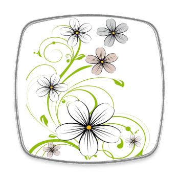 Blumenranke floral - Viereckiger Kühlschrankmagnet - Weiß - Vorne