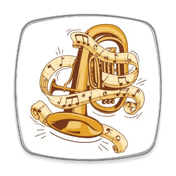 Euphonist Euphoniumist Instrument Spieler Euphonium - Viereckiger Kühlschrankmagnet - Weiß - Vorne