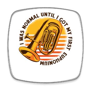 Ich war normal, bis ich mein erstes Euphonium bekam - Viereckiger Kühlschrankmagnet - Weiß - Vorne
