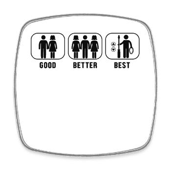 Good Better Best Elevator Inspector Repair - Square fridge magnet - white - Front