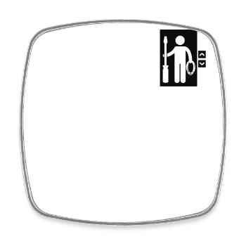 Elevator Logo Emblem Repair Inspector Elevator - Square fridge magnet - white - Front