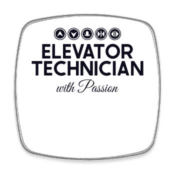 Elevator Technician With Passion Repair Elevator - Square fridge magnet - white - Front