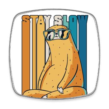 Stay Slow Brown-Throated Pilosa Folivora Lover - Square fridge magnet - white - Front