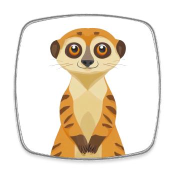 Meerkat - Square fridge magnet - white - Front