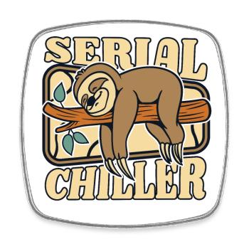 Serial Chiller Folivora Brown-Throated Pilosa - Square fridge magnet - white - Front