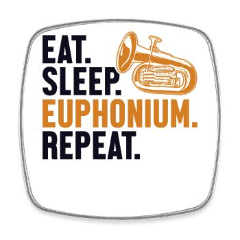 Essen Schlaf Euphonium Repeat Euphoniumist - Viereckiger Kühlschrankmagnet - Weiß - Vorne