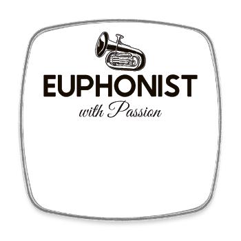 Euphonist aus Leidenschaft Euphoniumistisches Instrument - Viereckiger Kühlschrankmagnet - Weiß - Vorne