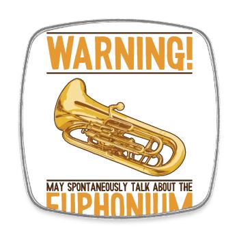 Kann spontan über Euphonium Euphonist sprechen - Viereckiger Kühlschrankmagnet - Weiß - Vorne