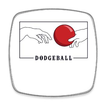 Michelangelo Creation of Adam Dodgeball Game Team - Square fridge magnet - white - Front