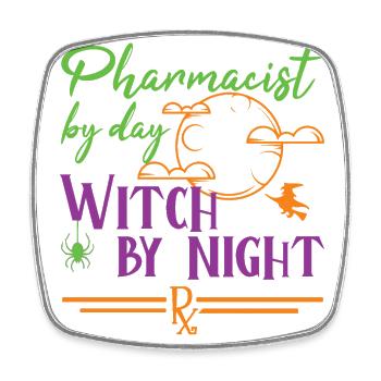 Apotheker Halloween | Witch by Night - Viereckiger Kühlschrankmagnet - Weiß - Vorne