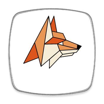 Geometrischer Rotfuchs Canidae Caninae Fuchs Liebhaber Fuchs - Viereckiger Kühlschrankmagnet - Weiß - Vorne