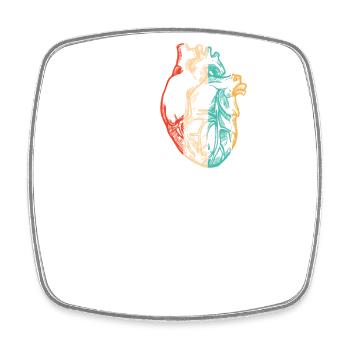 Heart Surgery Logo Emblem Pacemakers Open Heart - Square fridge magnet - white - Front