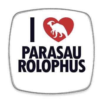 I love Parasaurolophus Dinosaur Lover - Square fridge magnet - white - Front