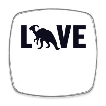 Parasaurolophus Love Dinosaur Hadrosauridae - Square fridge magnet - white - Front