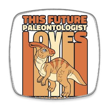 This Future Paleontologist Loves Dinosaur - Square fridge magnet - white - Front