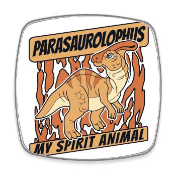 My Spirit Animal Parasaurolophini Dinosaur - Square fridge magnet - white - Front
