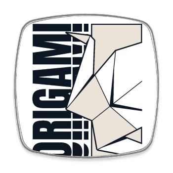 Falten Eule Papierkranich Meister Origami - Viereckiger Kühlschrankmagnet - Weiß - Vorne