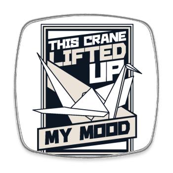 This Crane Lifted Up My Mood Paper Crane Folding - Square fridge magnet - white - Front