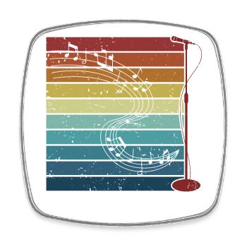 Retro Opernhaus Sänger Tenor Sänger Liebhaber - Viereckiger Kühlschrankmagnet - Weiß - Vorne