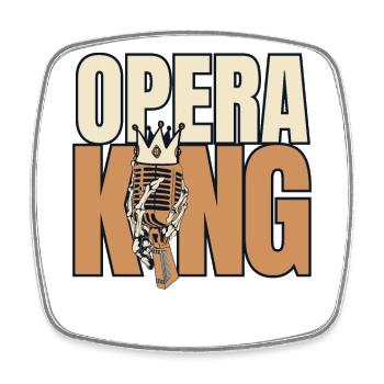 Oper König Opernhaus Tenor Sänger Sänger - Viereckiger Kühlschrankmagnet - Weiß - Vorne