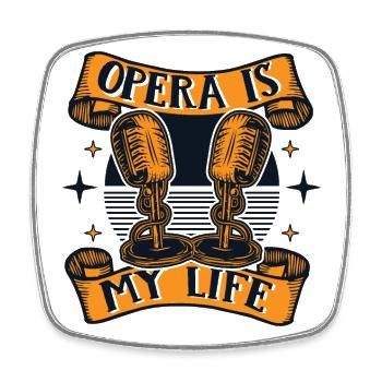Oper ist mein Leben Opernhaus Sänger Liebhaber Oper - Viereckiger Kühlschrankmagnet - Weiß - Vorne