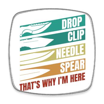 Drop Clip Nadel Speer Metzger Messer Liebhaber Messer - Viereckiger Kühlschrankmagnet - Weiß - Vorne