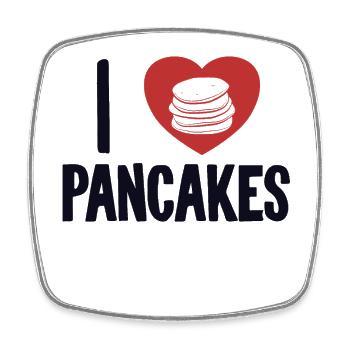 Ich liebe Pancakes Rezepte Grillkuchen Flapjack - Viereckiger Kühlschrankmagnet - Weiß - Vorne