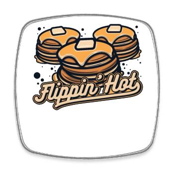 Flippin Heiße Rezepte Grillkuchen Flapjack Liebhaber - Viereckiger Kühlschrankmagnet - Weiß - Vorne