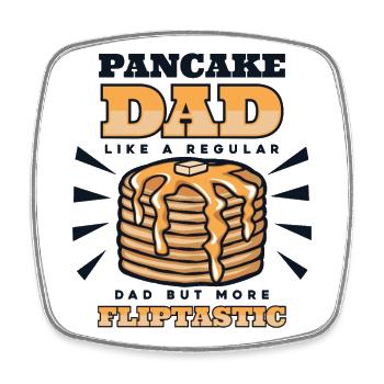 Pfannkuchen Papa Mehr Fliptastische Rezepte Flapjack - Viereckiger Kühlschrankmagnet - Weiß - Vorne