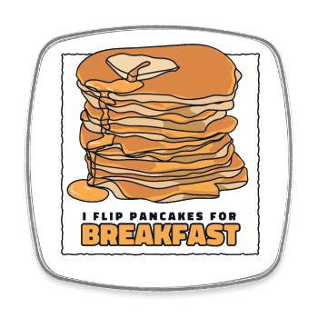I Flip Pfannkuchen zum Frühstück Rezepte Flapjack - Viereckiger Kühlschrankmagnet - Weiß - Vorne