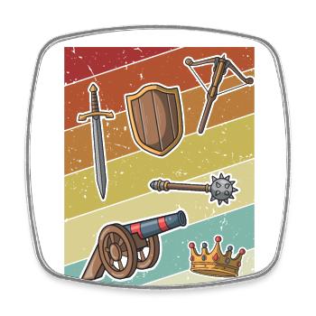 Retro LARPing Waffen Rüstung Charakter LARP - Viereckiger Kühlschrankmagnet - Weiß - Vorne
