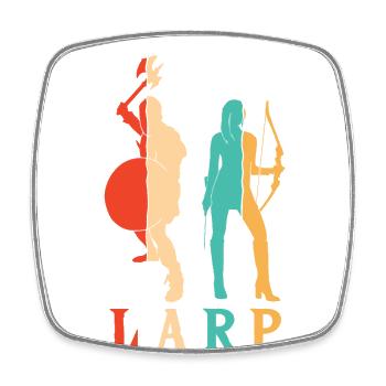 Retro LARPing Rüstung Waffen Charakter LARP - Viereckiger Kühlschrankmagnet - Weiß - Vorne